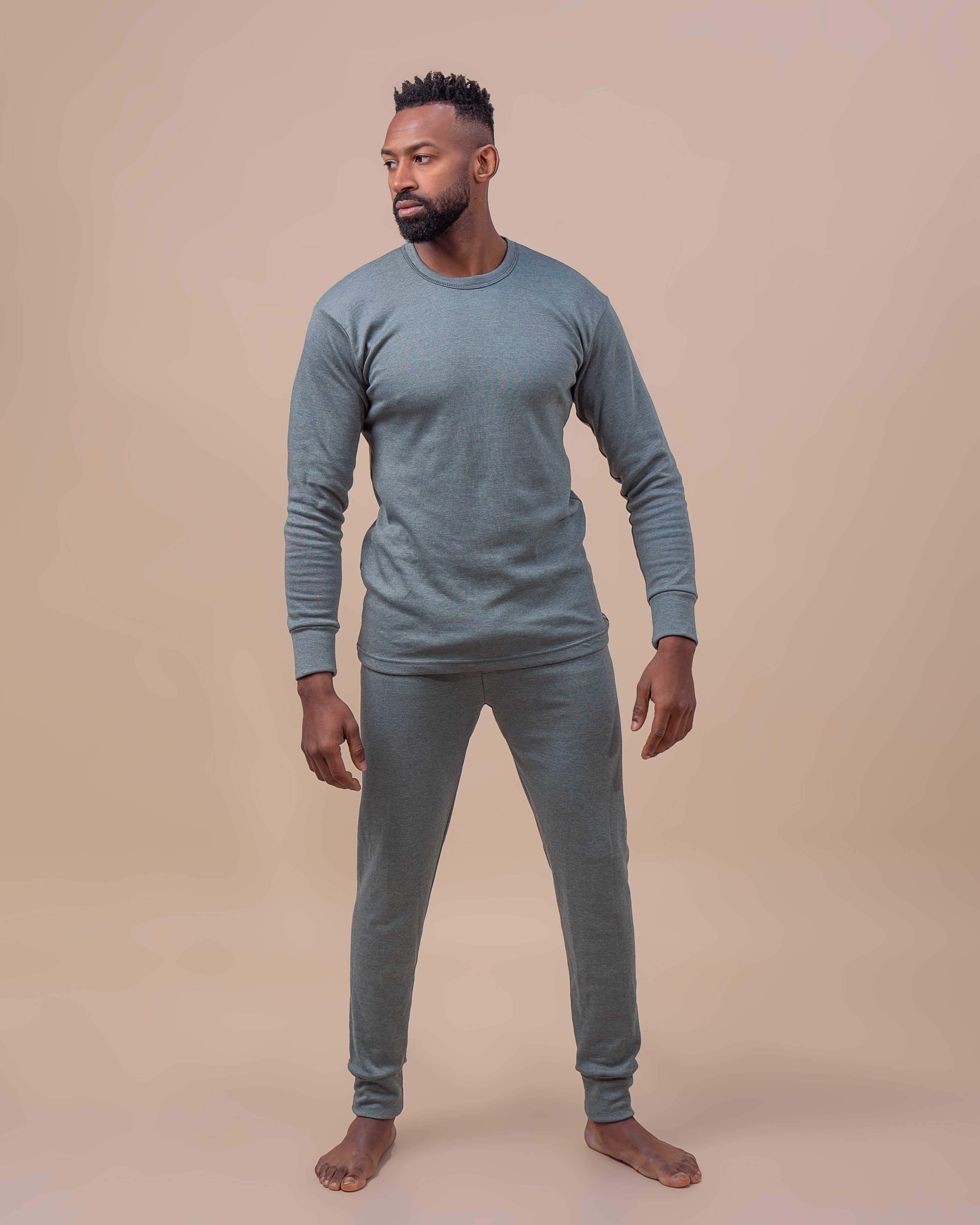 Premium Cotton Dark Green Thermal Set