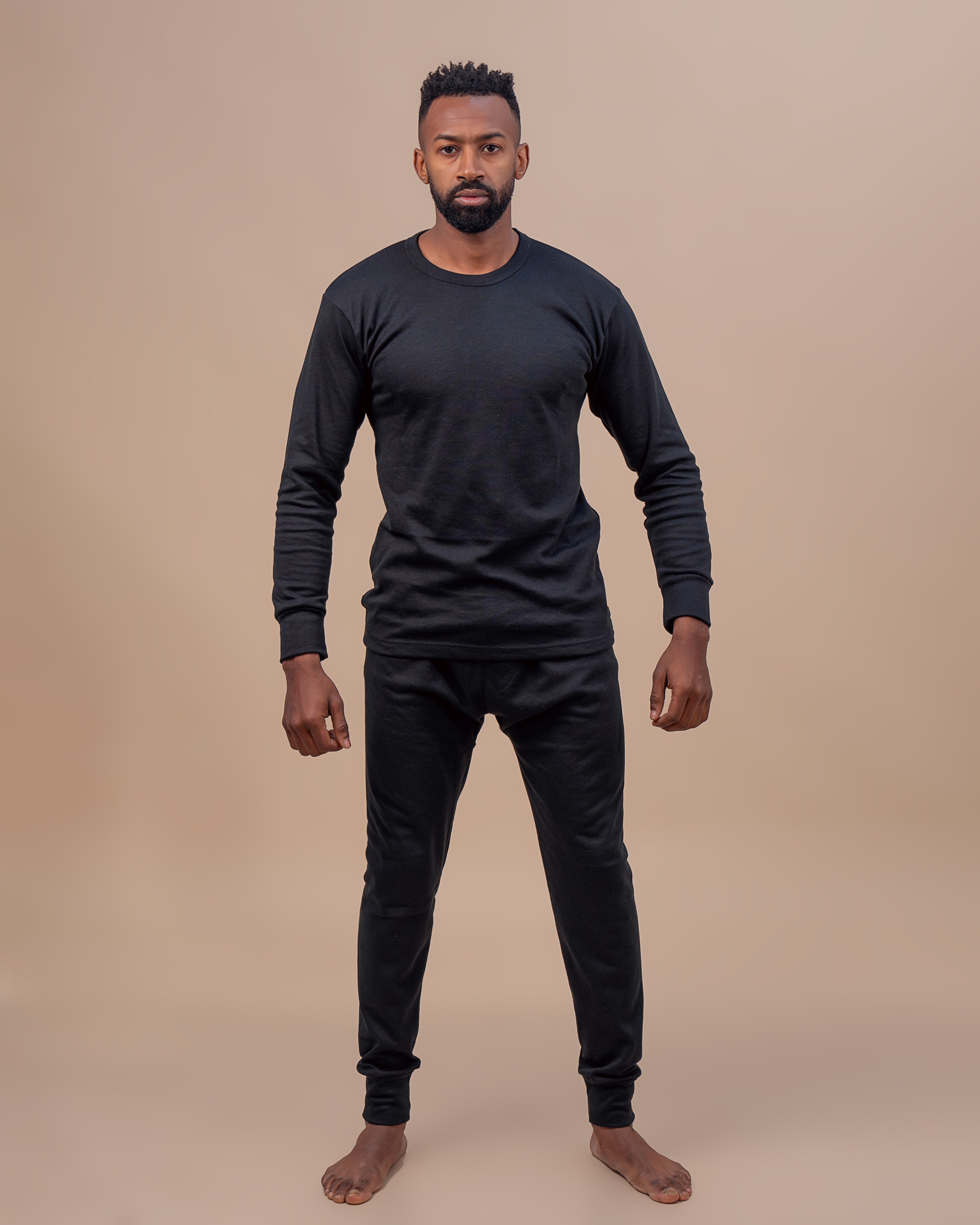 Premium Cotton Black Thermal Set
