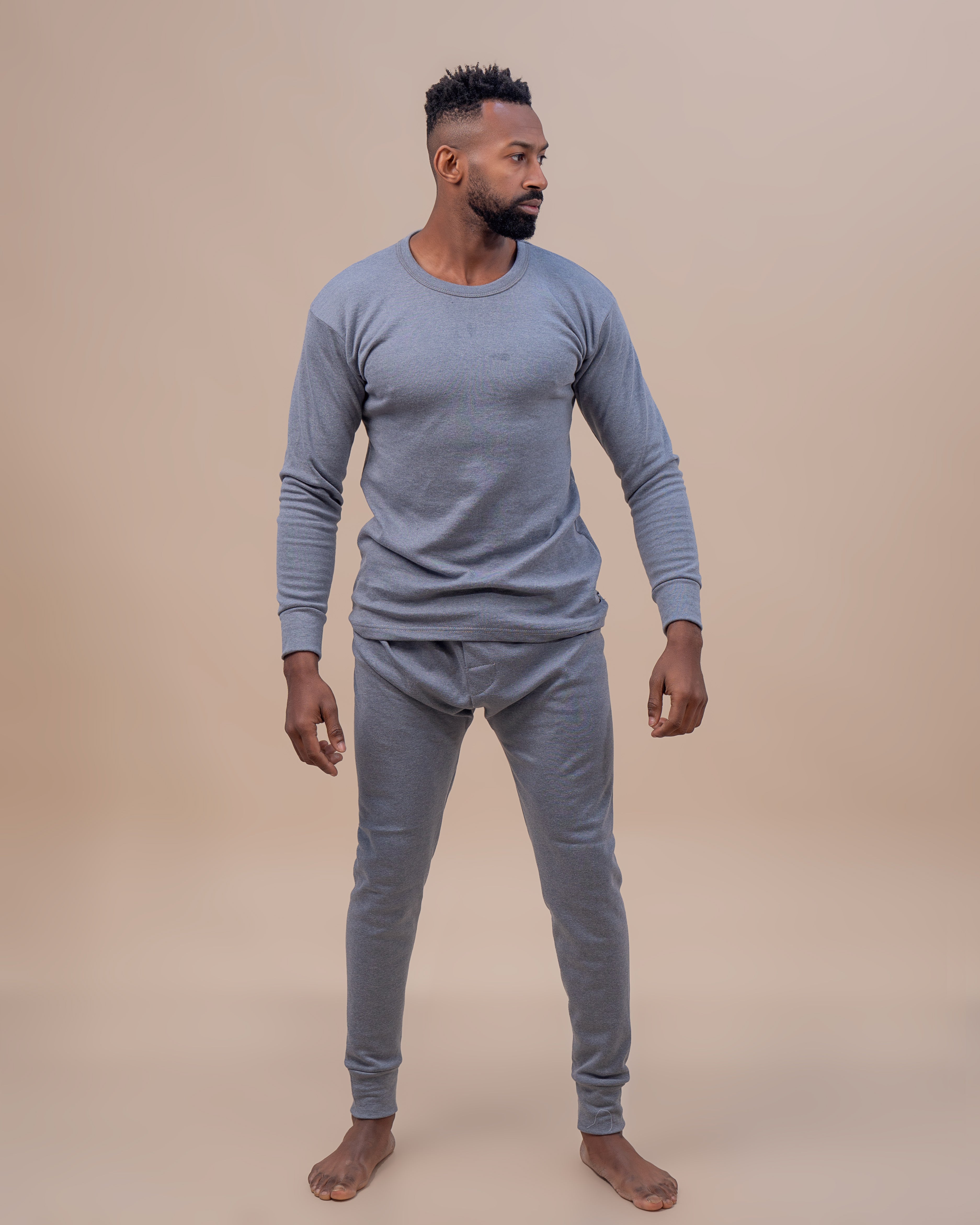 Premium Cotton Silver Blue Thermal Set