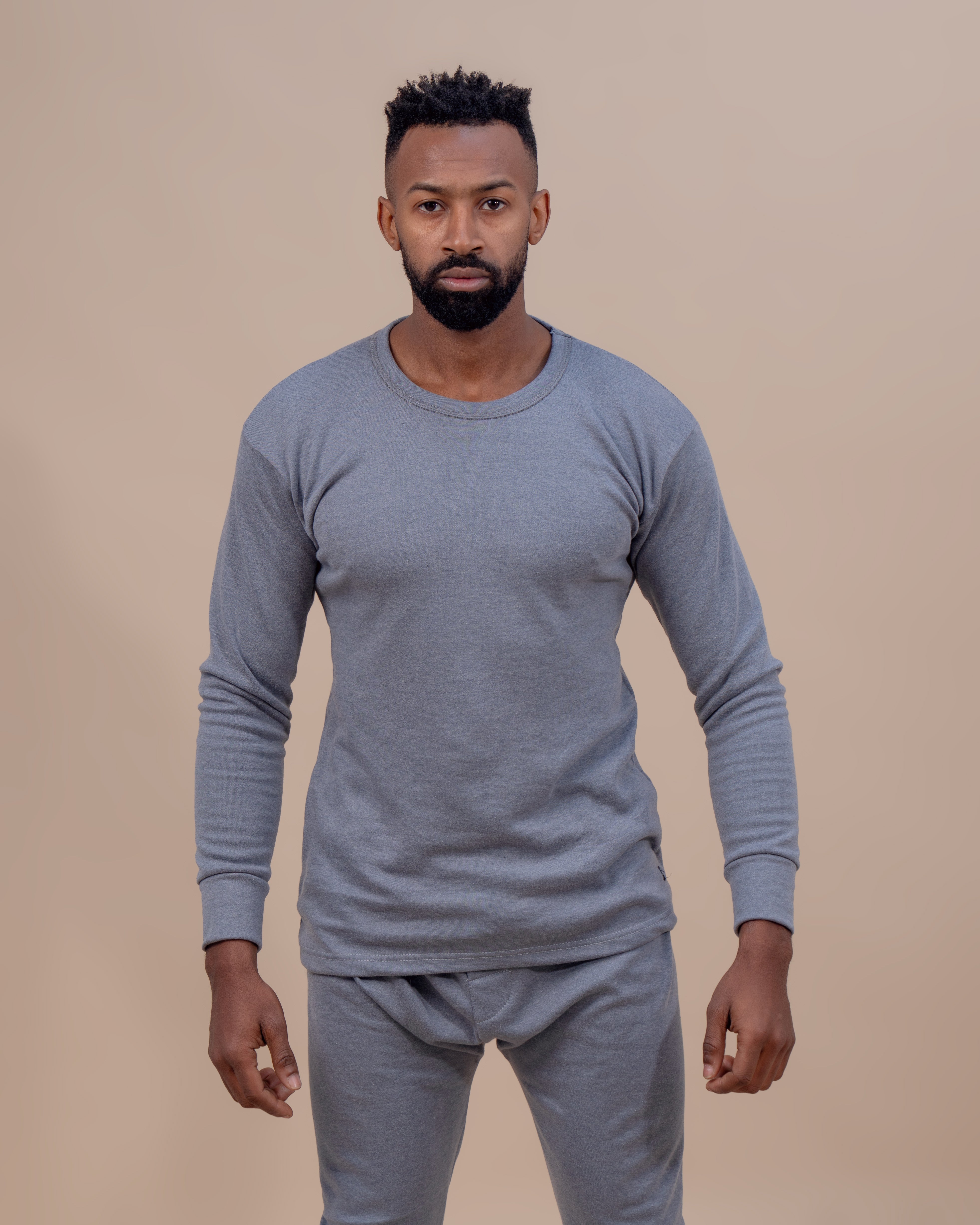 قميص حراري قطني بأكمام طويلة