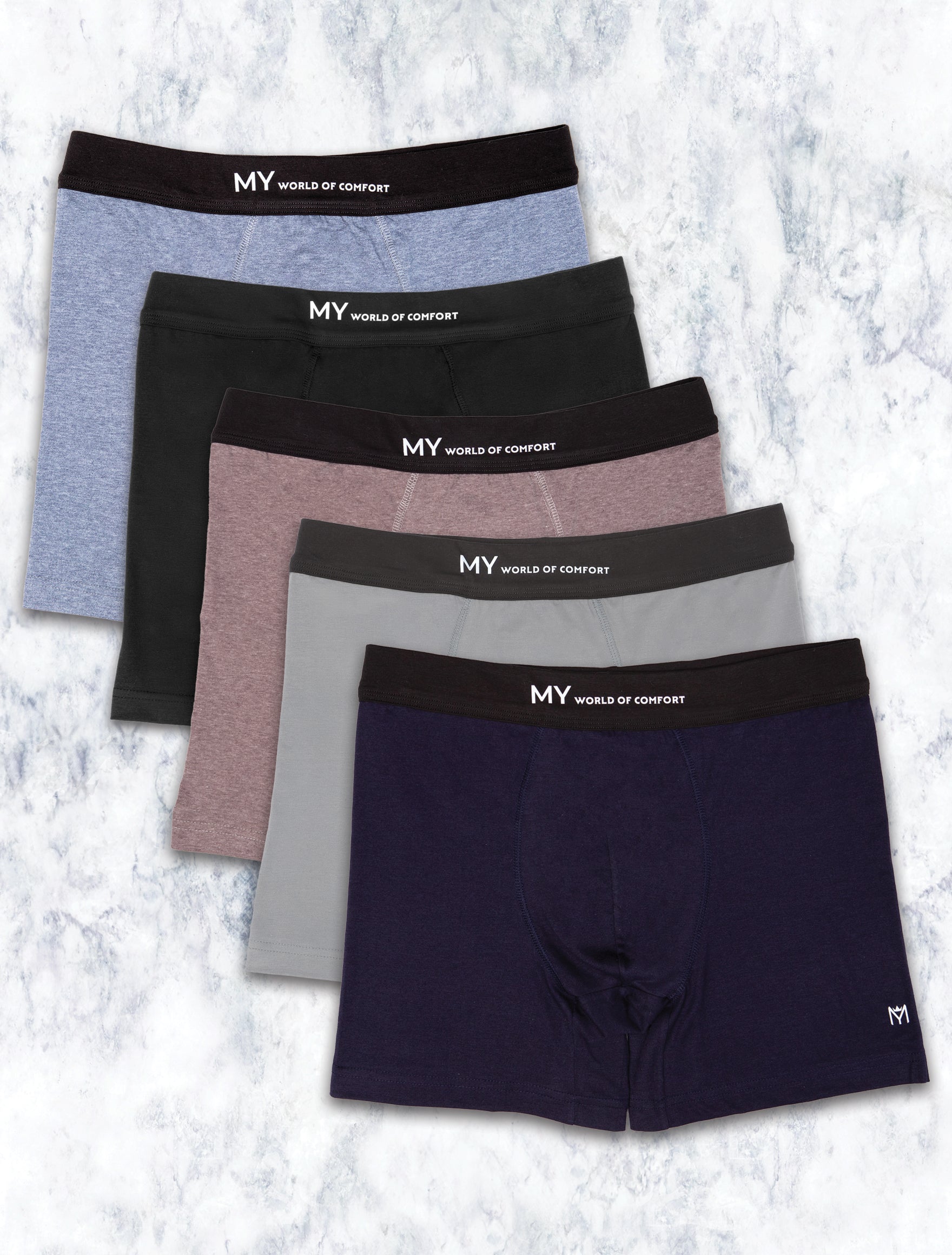 Lot de 5 boxers en coton noir, taille L