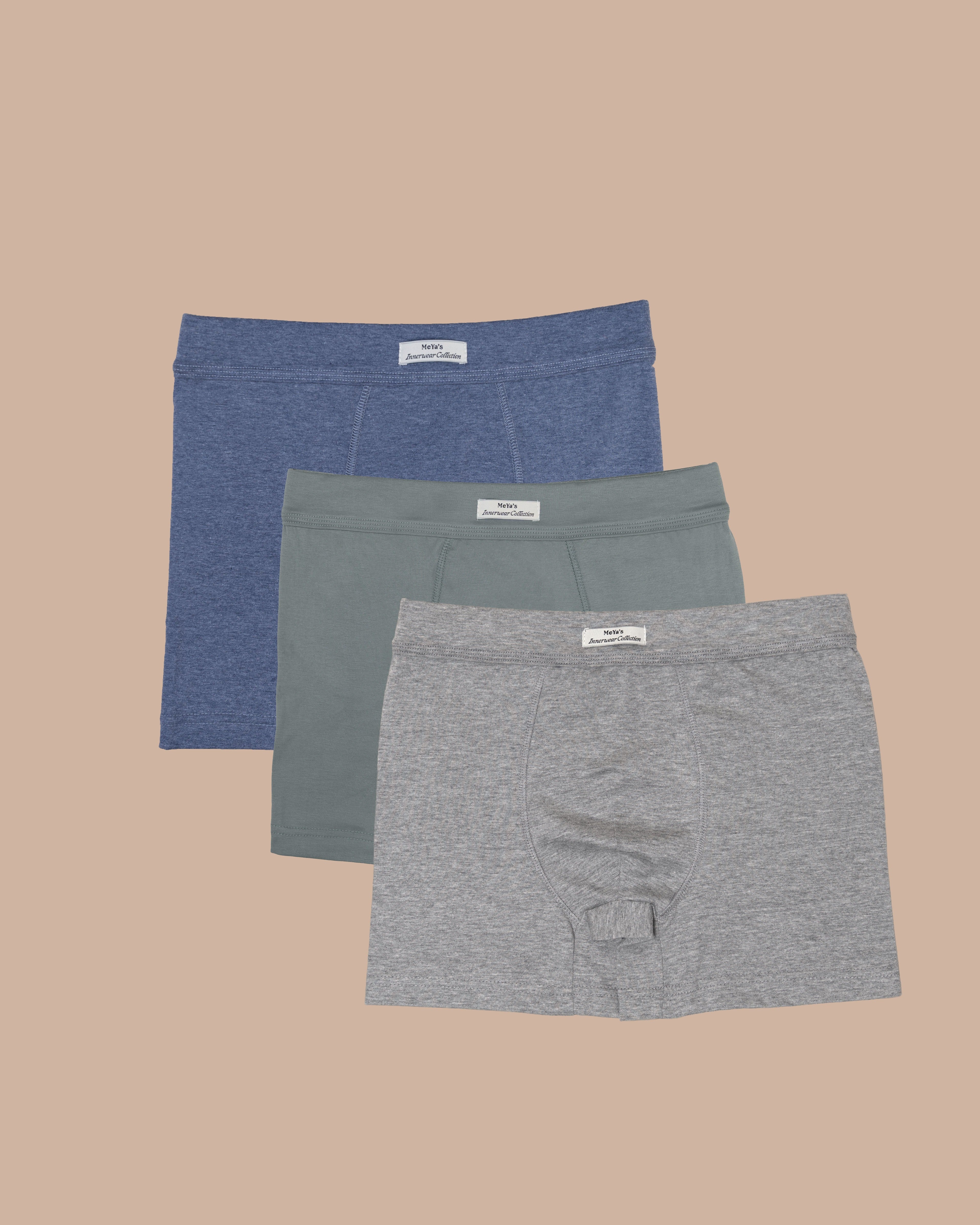 3-Pack Glacial Forest Pure Black Cotton Boxer Briefs