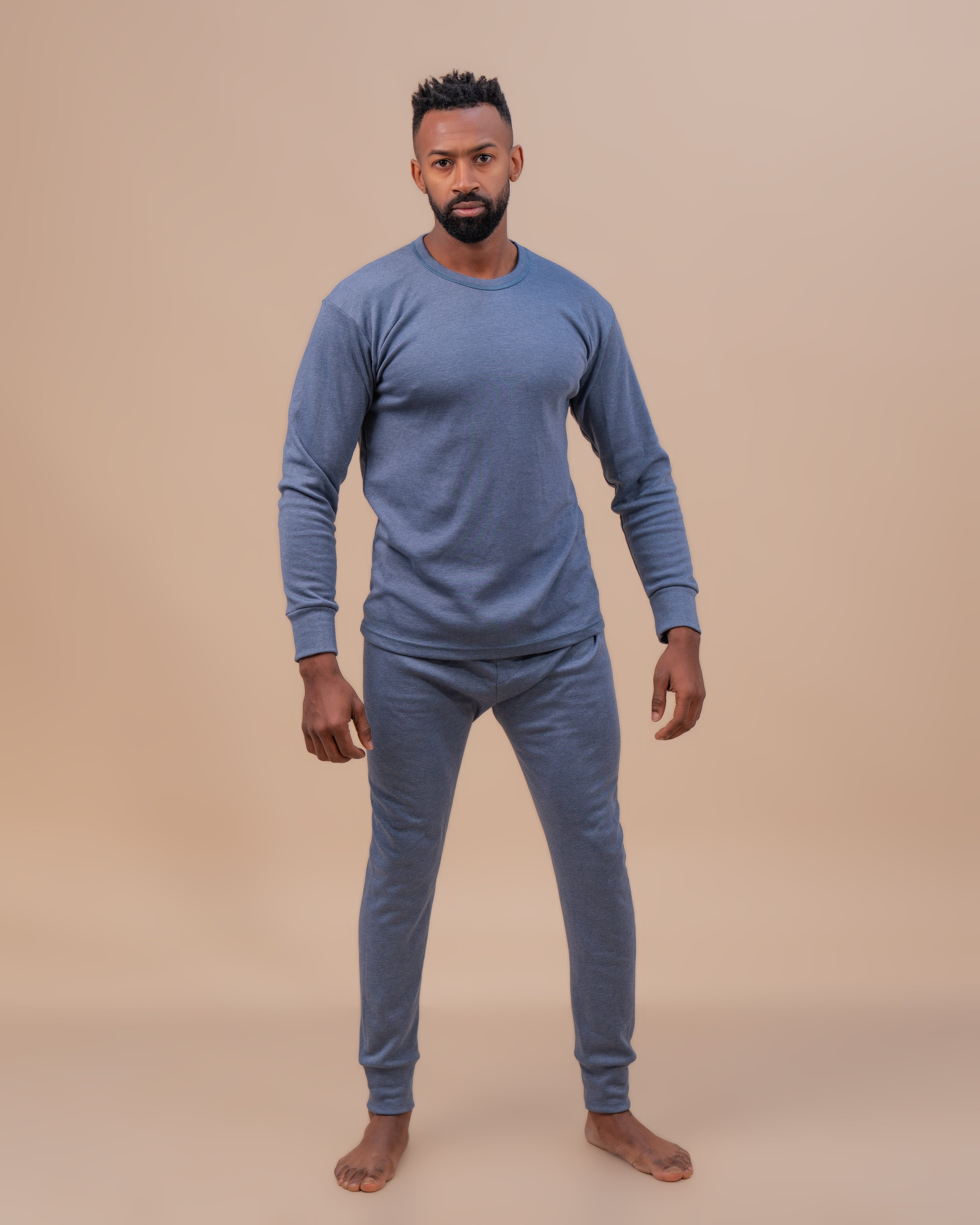 Premium Cotton Blue Jeans Thermal Set