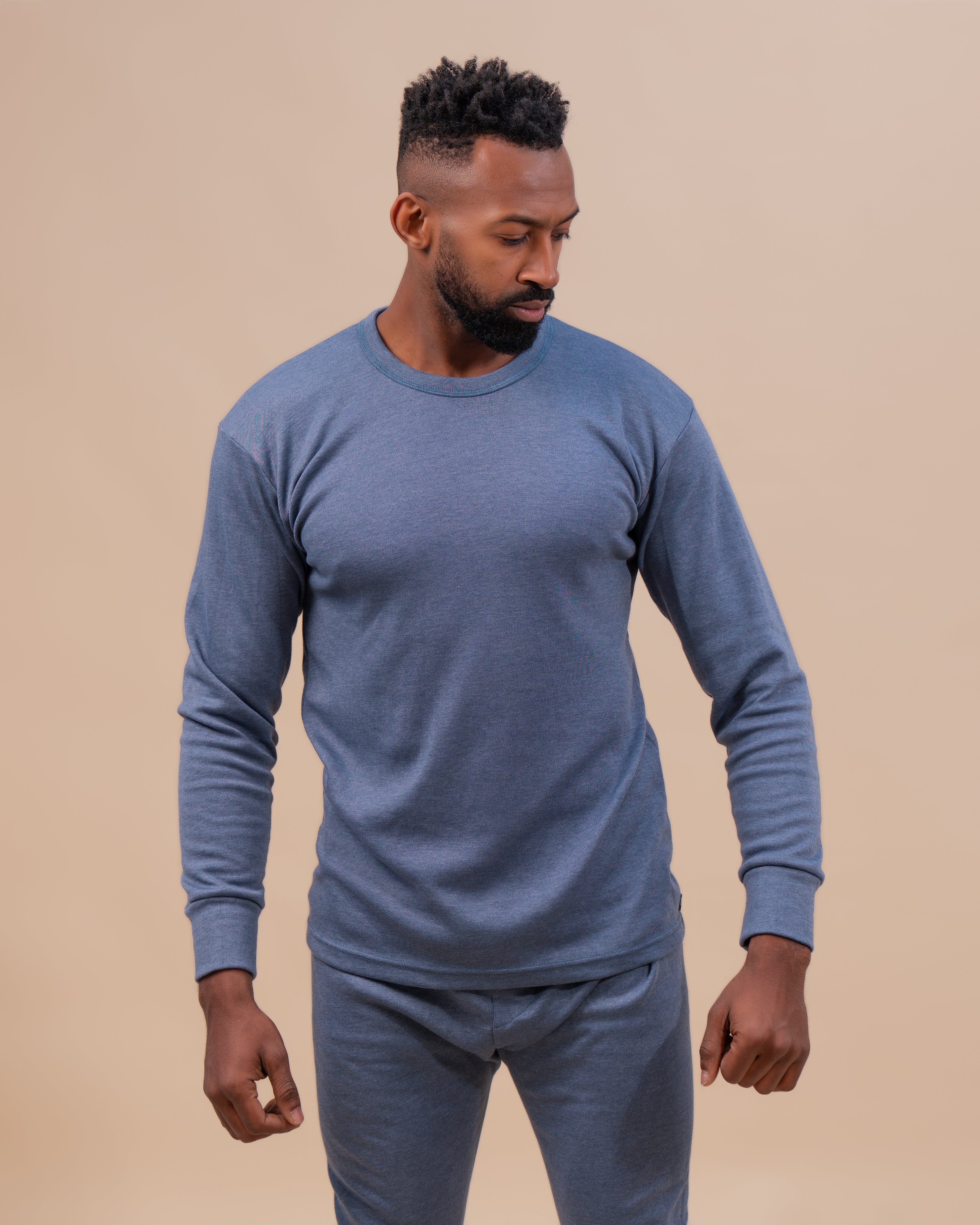 قميص حراري قطني بأكمام طويلة