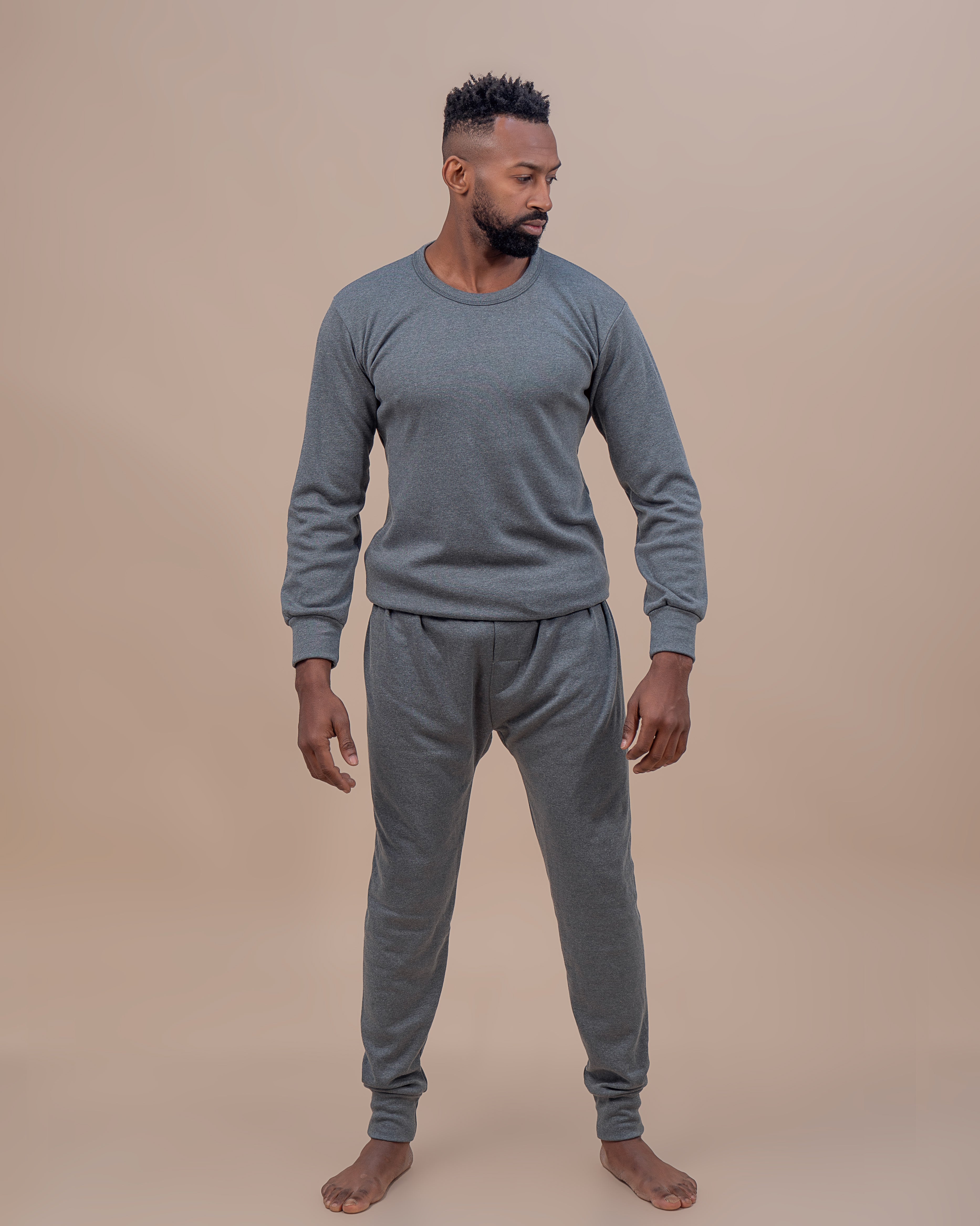 Premium Cotton Heather Grey Thermal Set