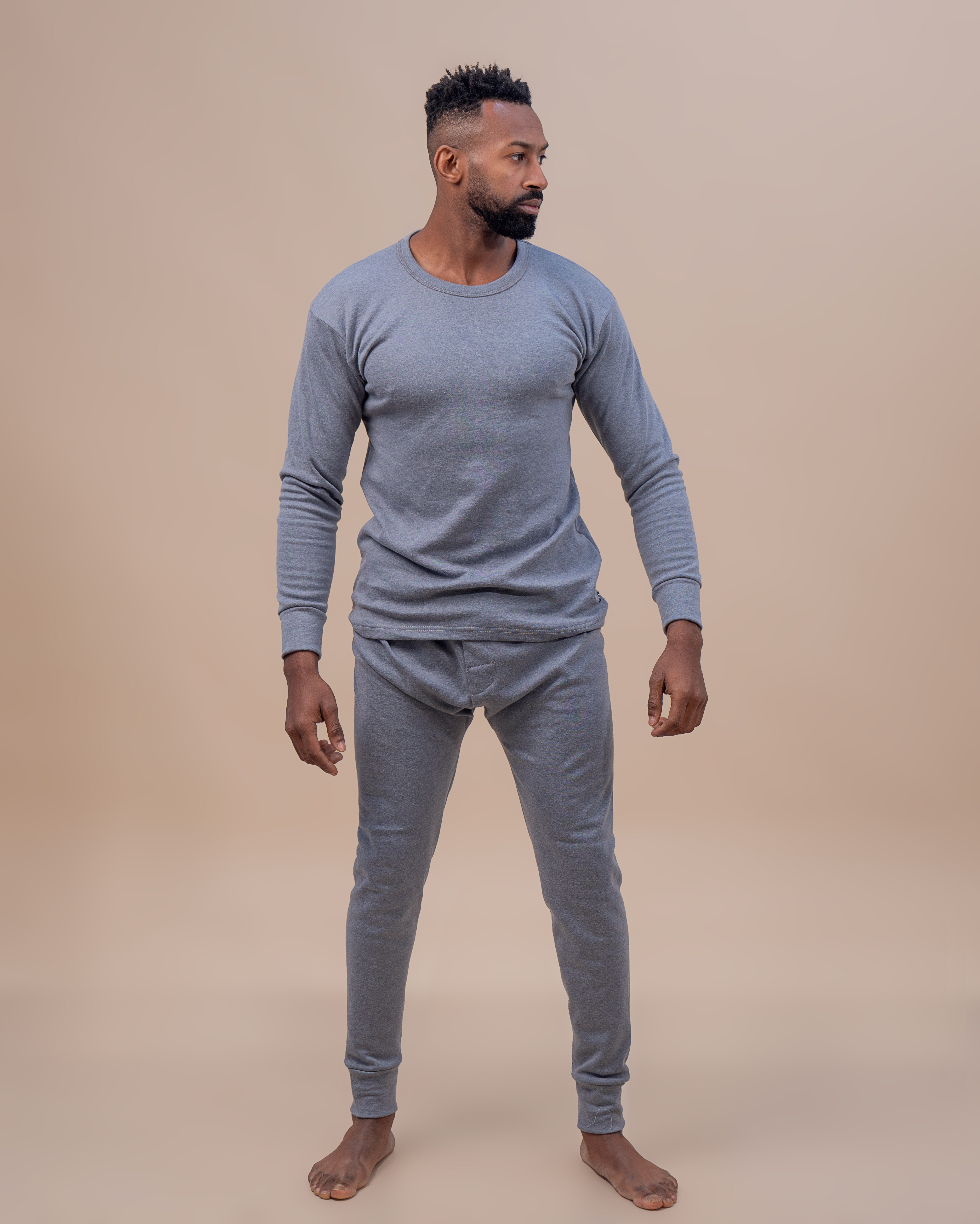 Premium Cotton Silver Blue Thermal Set