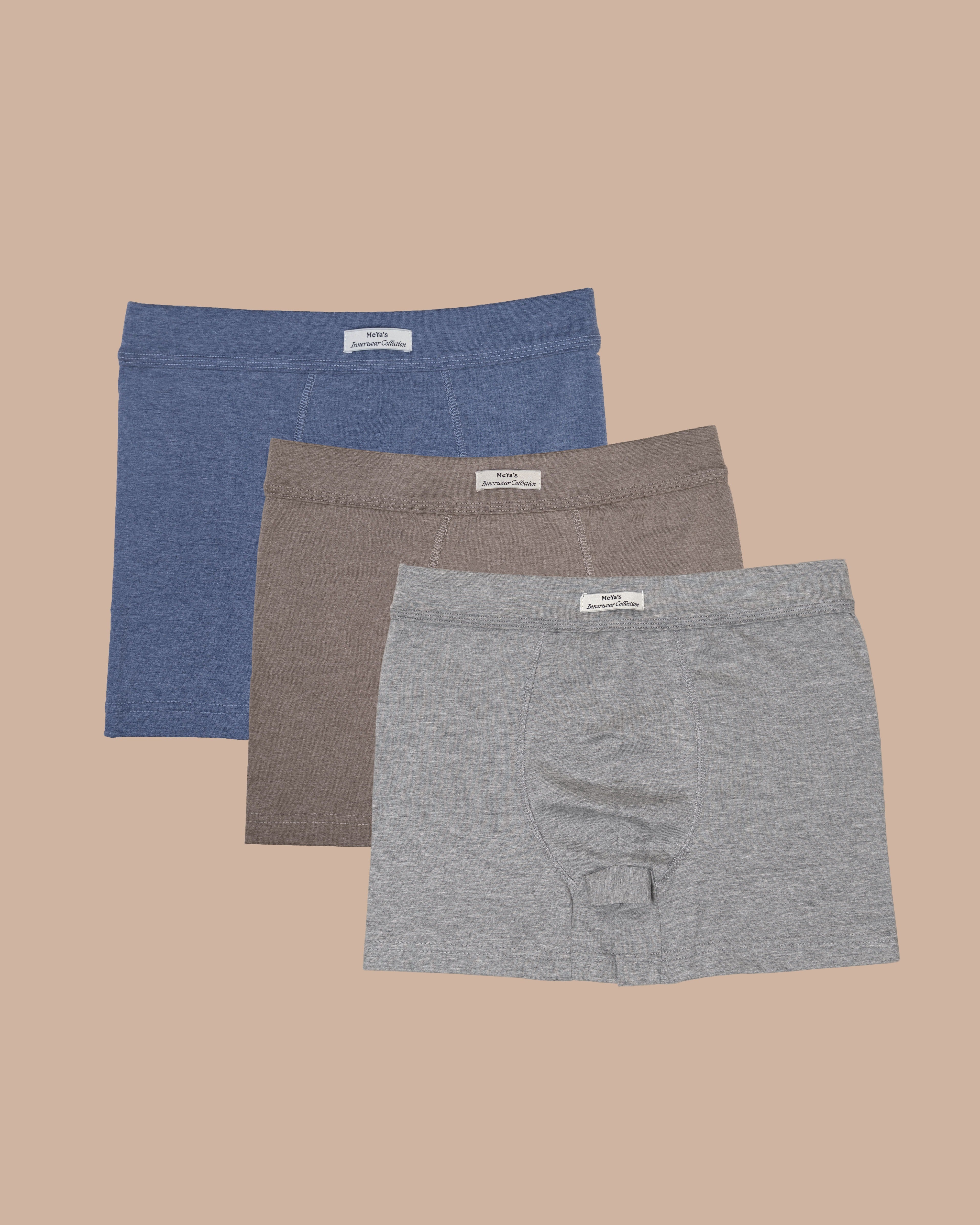 3-Pack River Stone Pure Cotton Boxer Briefs